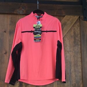Jamie Saddock Women's Medium U PF 30 Half Zip Pullover Vibrant Pink
